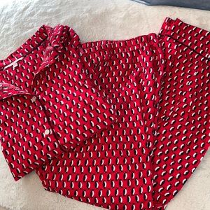 Large SHORT 100% cotton Victoria’s Secret penguins red pajama set
